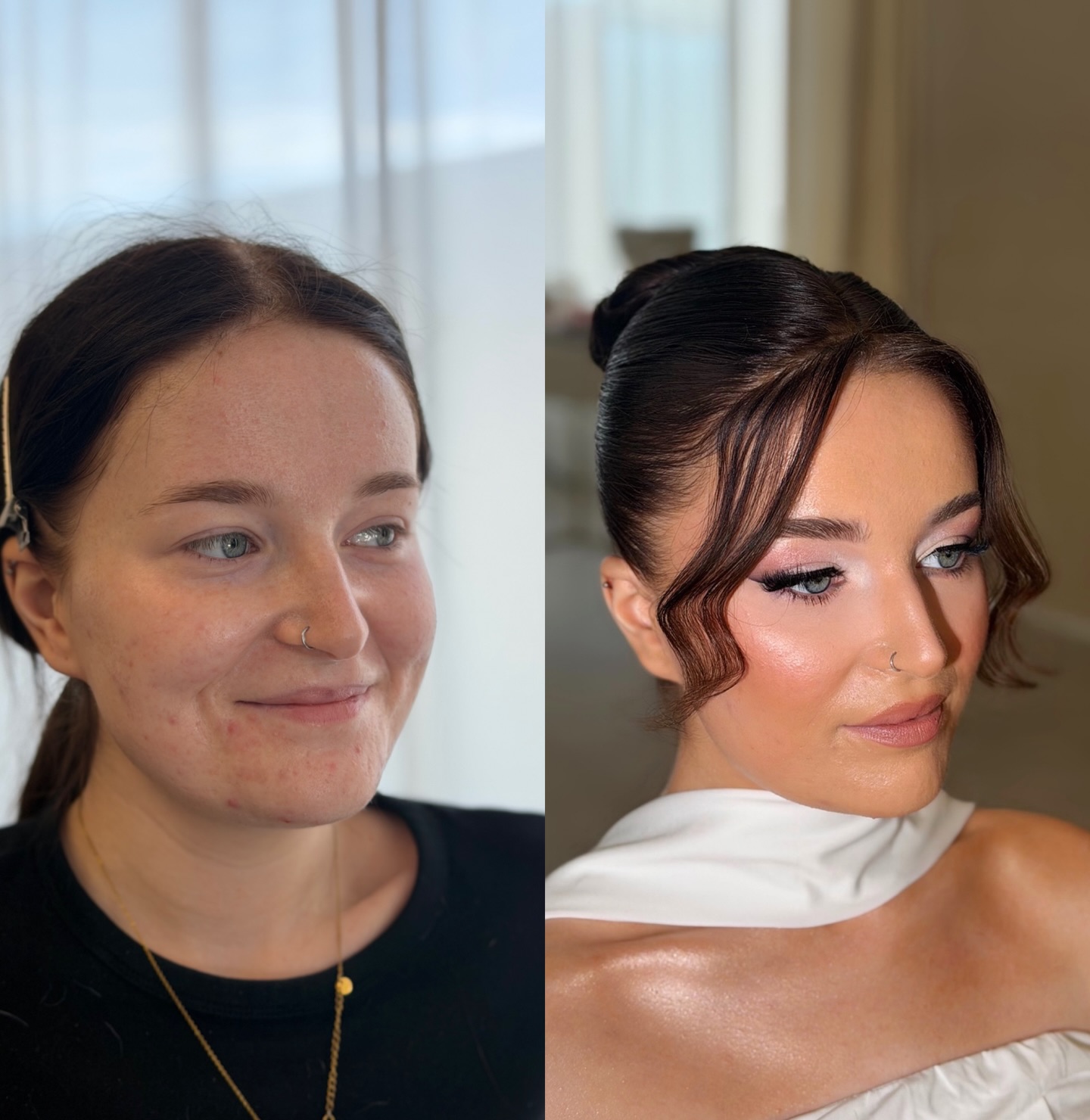 Make-up Verwandlung — vorher und nachher